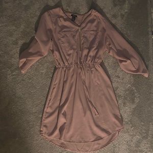 Champagne Rue 21 Dress Button sleeves